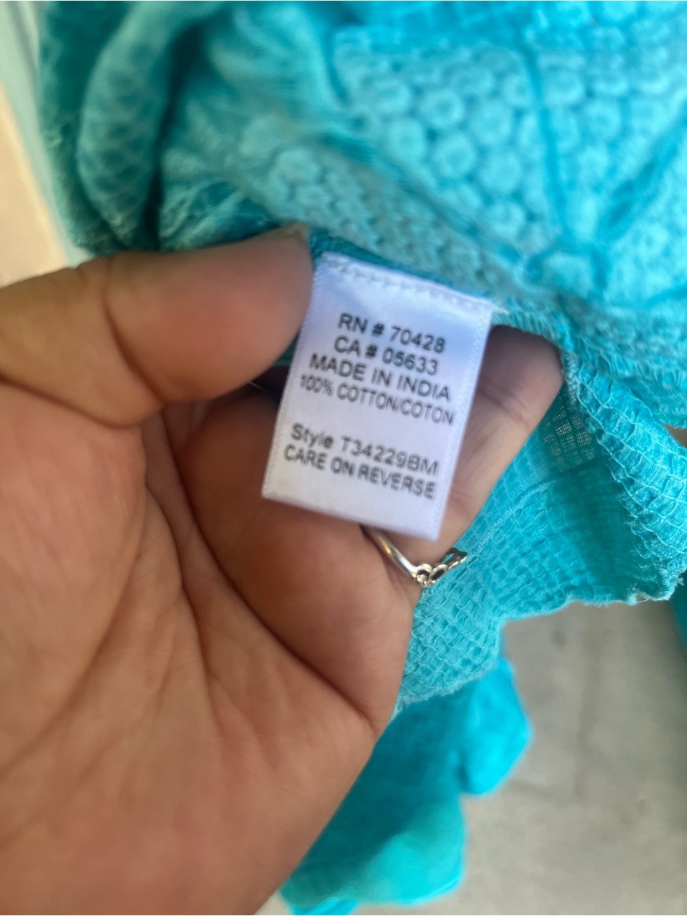 Tru Luxe Jeans Teal Peasant Blouse - Casual V-Neck - Picture 5 of 6